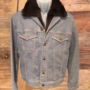 🍁 SALE THEORY Denim & Fur lined Trucker Jacket